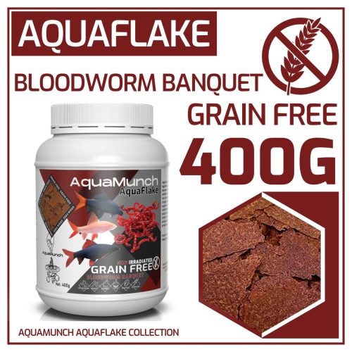 AquaMunch AquaFlake Bloodworm Banquet Flake 400g
