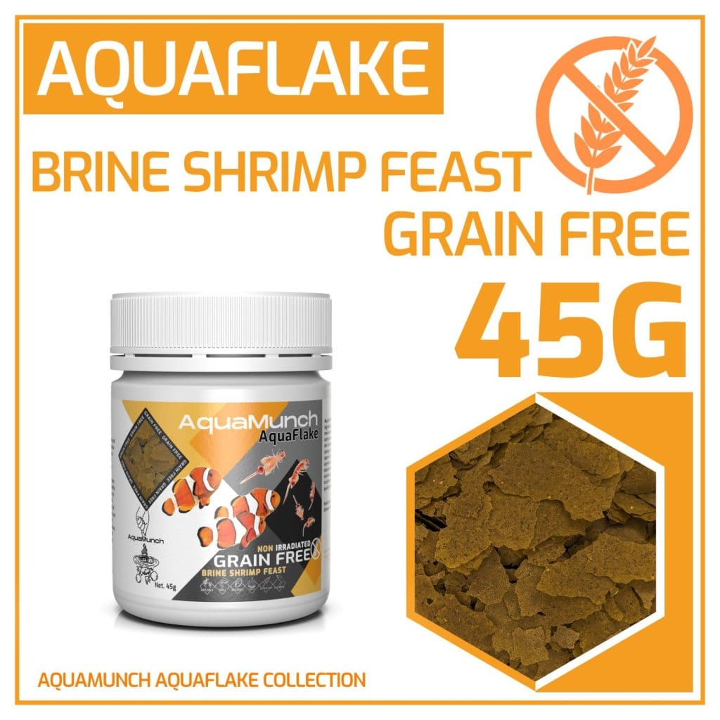 AquaMunch AquaFlake Brine Shrimp Feast Flake 45g packaging