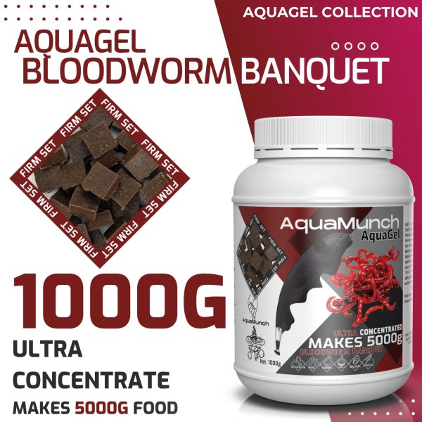 AquaMunch AquaGel Bloodworm Banquet 1000g "Makes 5000g"