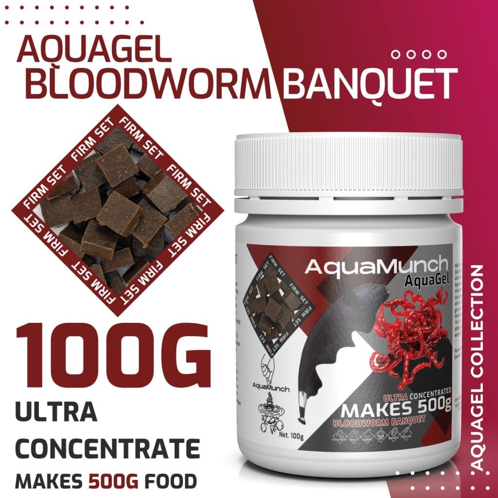 AquaMunch AquaGel Bloodworm Banquet 100G "Makes 500g" packaging