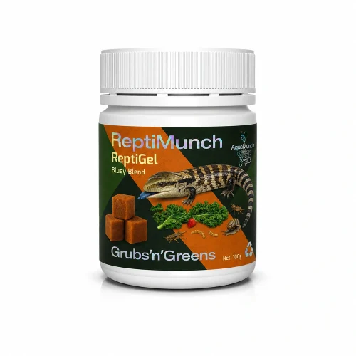 AquaMunch ReptiGel Grubs'n'Greens Bluey Blend 100g