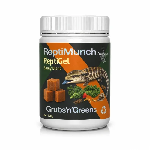 AquaMunch ReptiGel Grubs'n'Greens Bluey Blend 300g